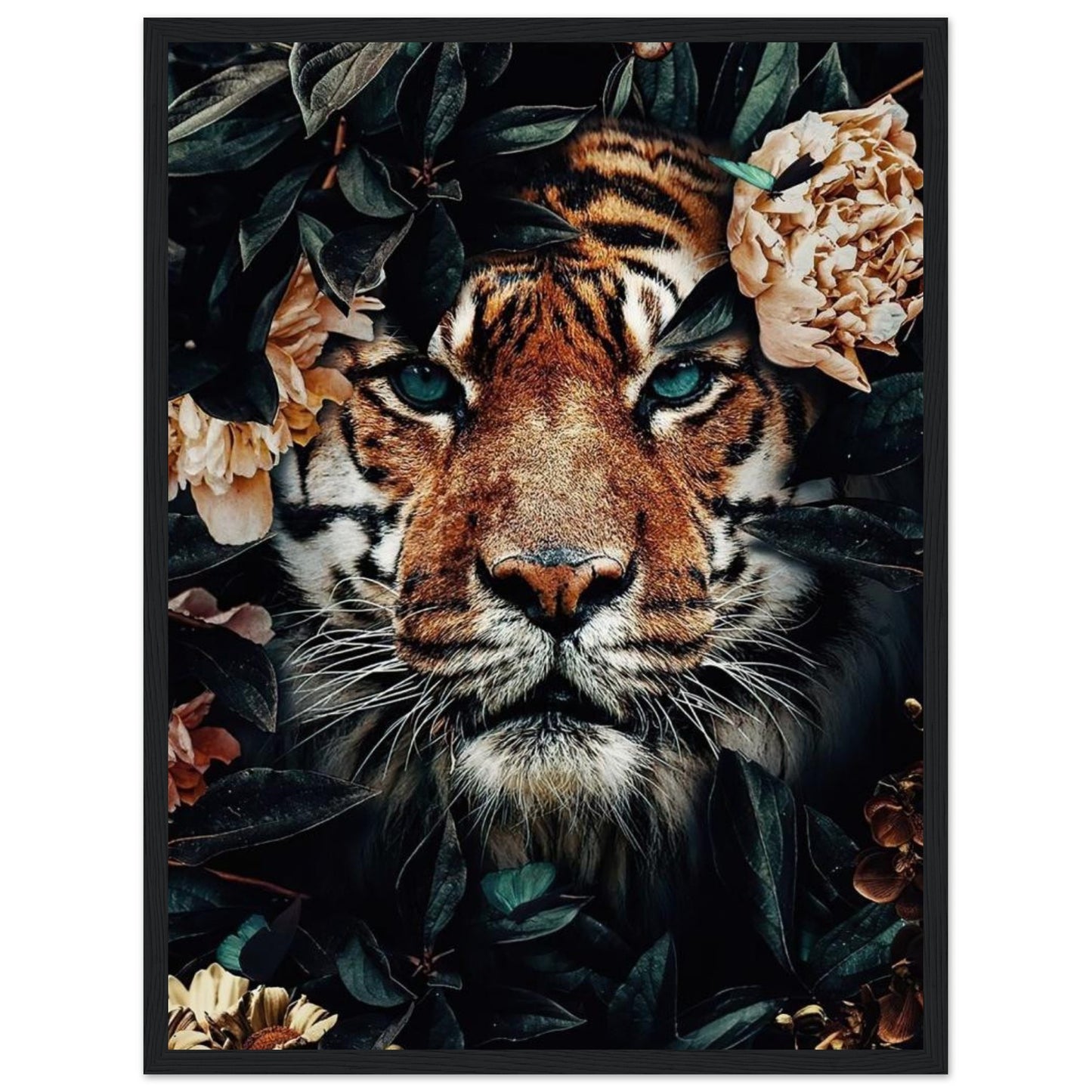 Tiger - In Leaves - Poster