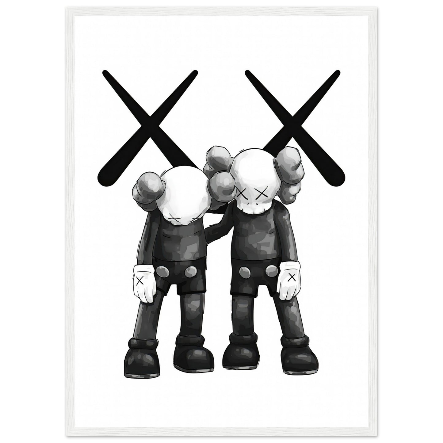 Schwarz&amp;Weiß - Kaws - Poster