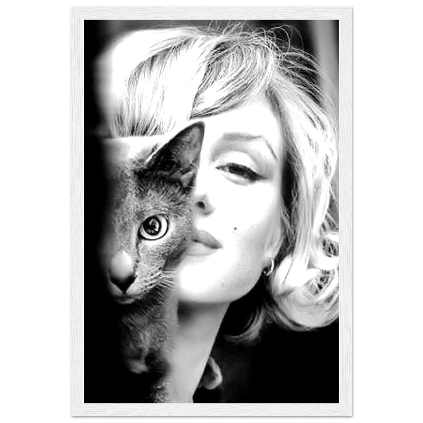 Marilyn Monroe mit ihrer Katze - Retro-Kunst - Poster