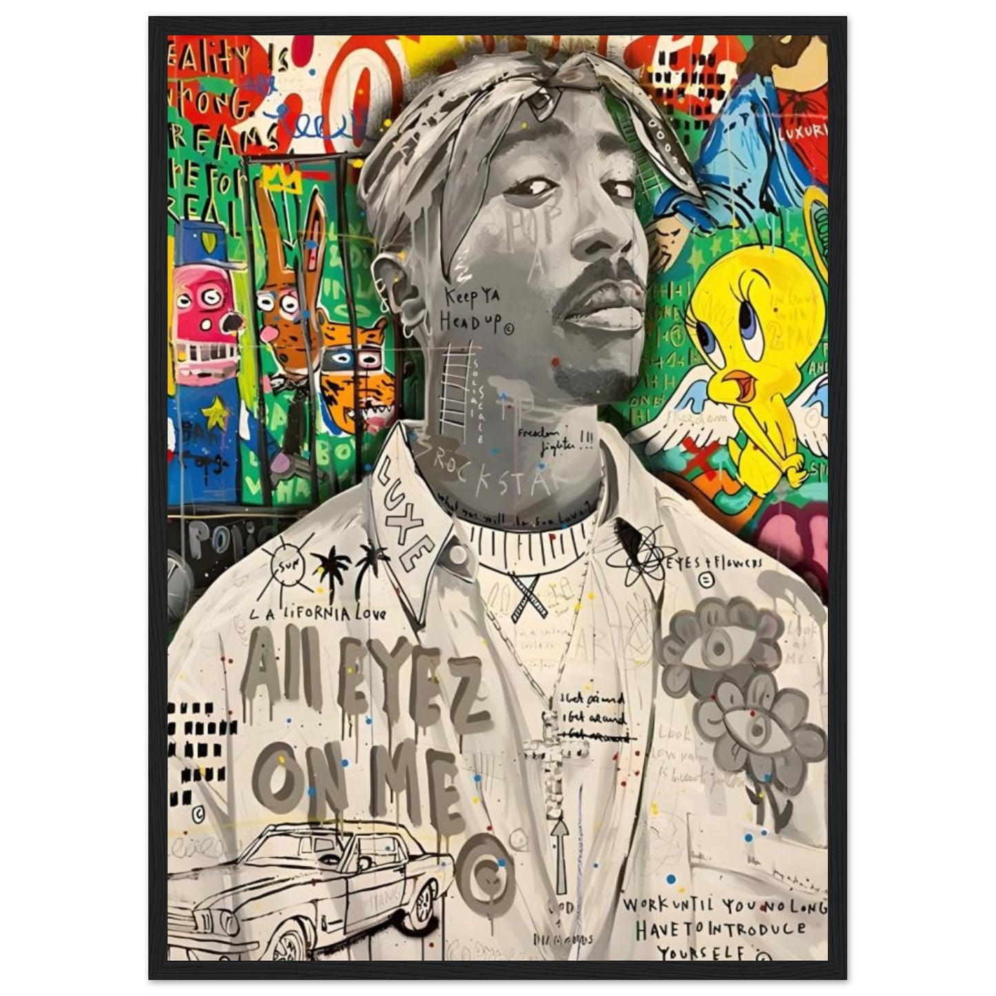 Tupac - All Eyes On Me - Graffiti Art - Poster