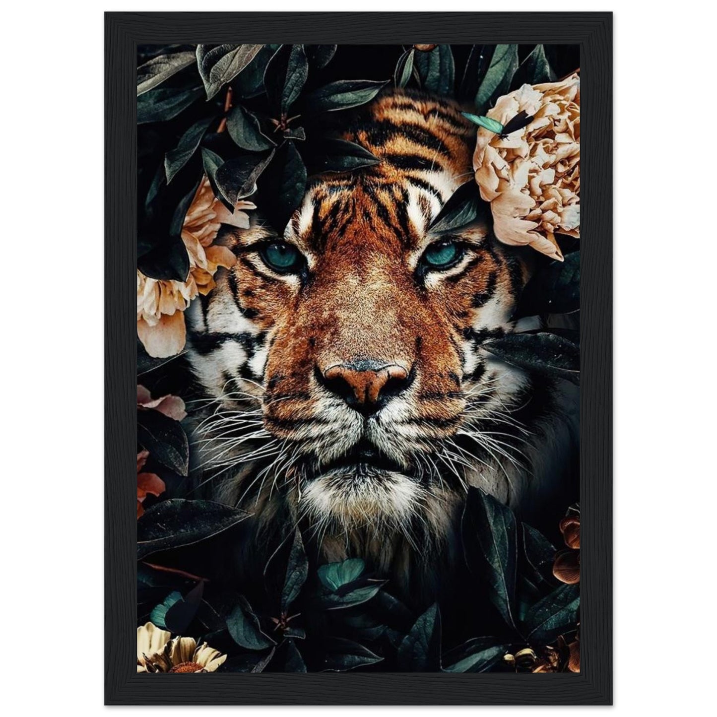 Tiger - In Leaves - Poster