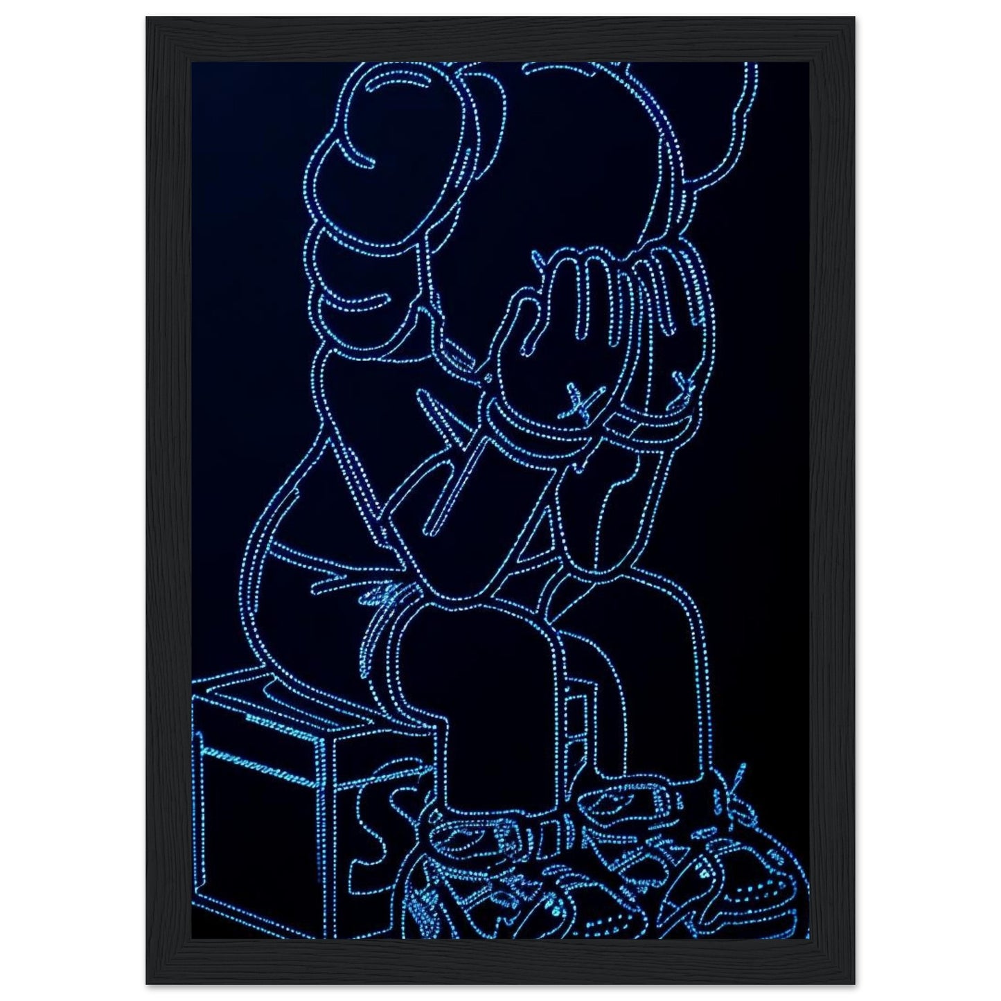 Blaues Neon - Kaws - Poster