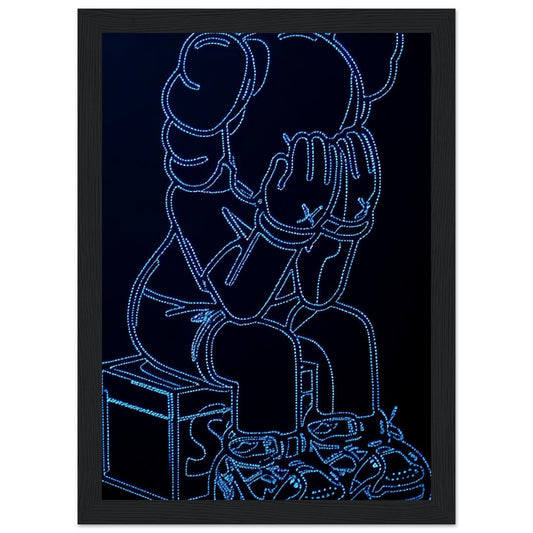 Blaues Neon - Kaws - Poster