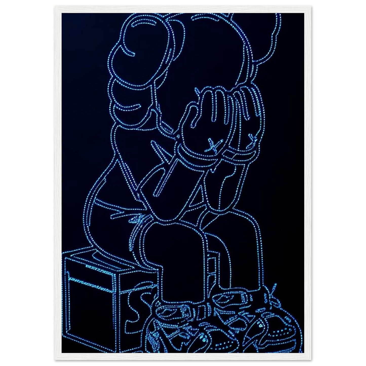 Blaues Neon - Kaws - Poster