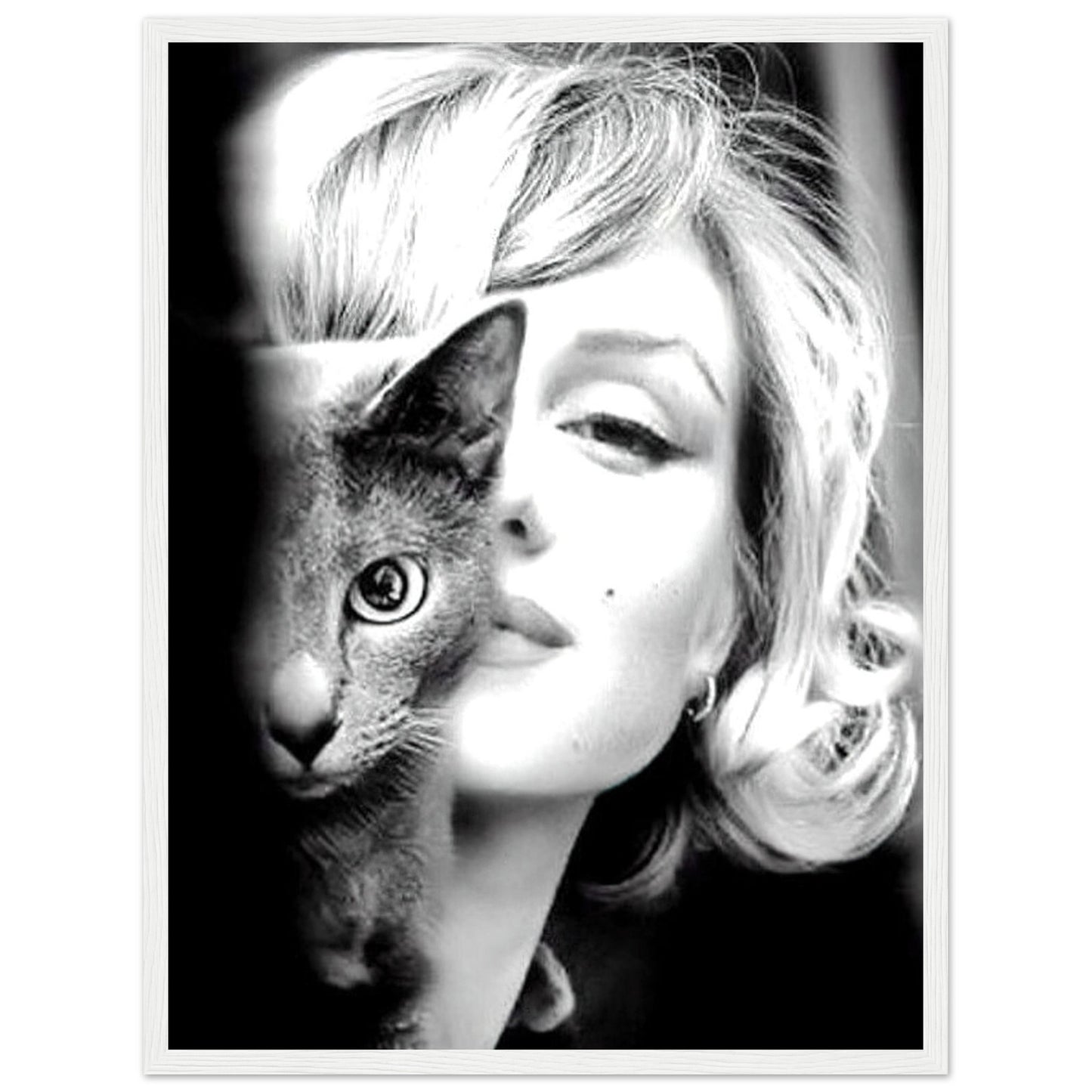 Marilyn Monroe mit ihrer Katze - Retro-Kunst - Poster