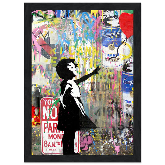 Girl with Balloon - Graffiti Art - Poster