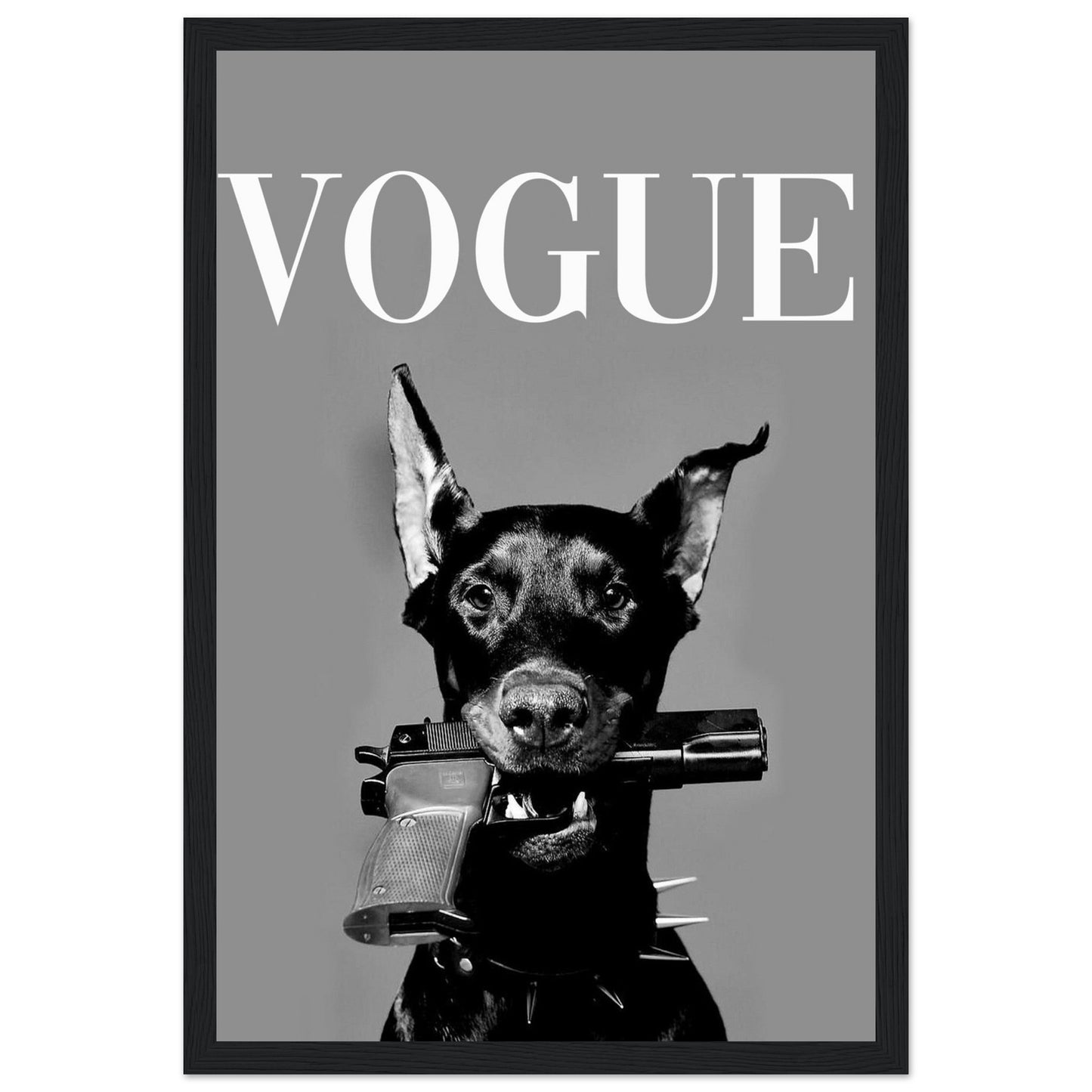 Vogue - Schwarzer Dobermann - Poster