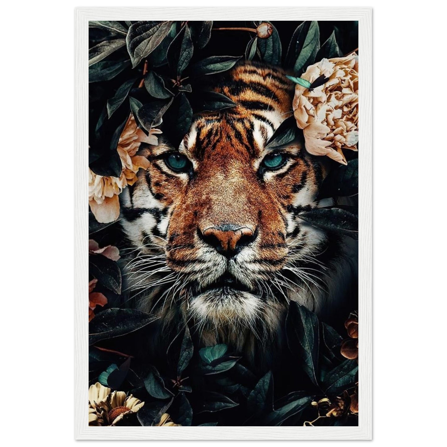 Tiger - In Leaves - Poster