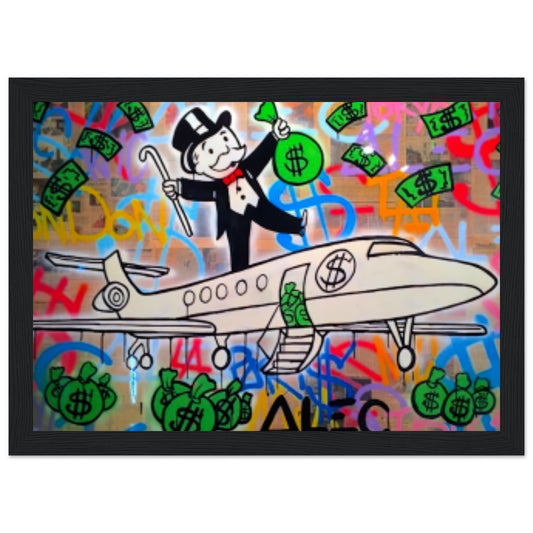 Mr. Monopoly auf einem Jet – Graffiti-Design