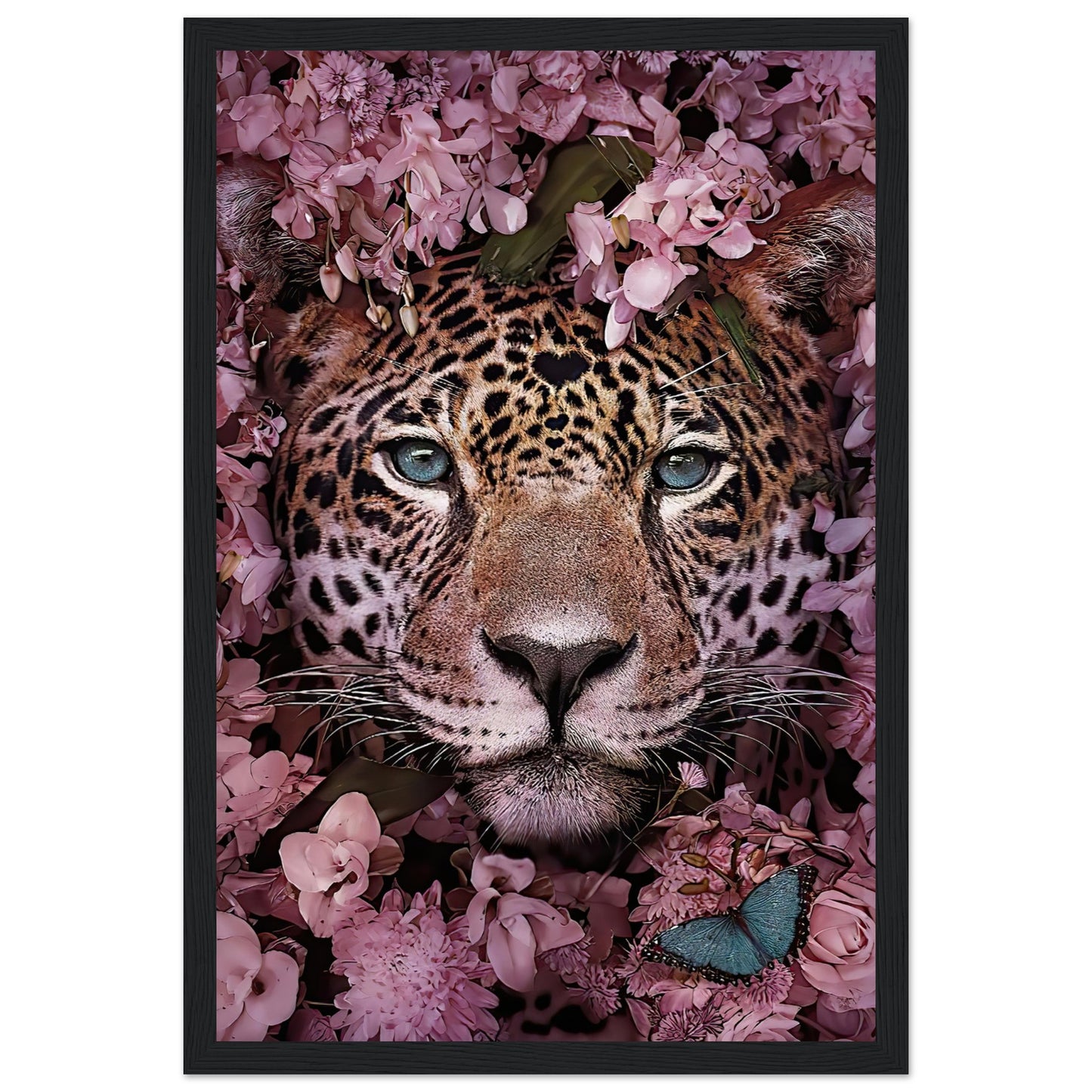 Leopard pink flowers - Animal - Poster