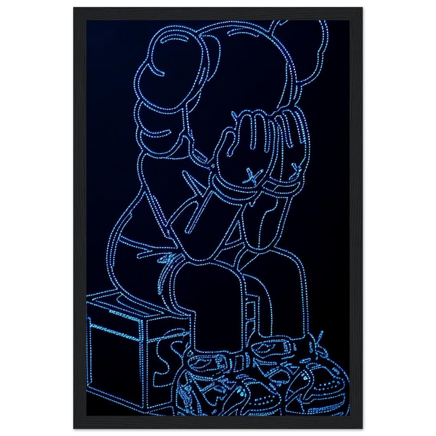 Blaues Neon - Kaws - Poster