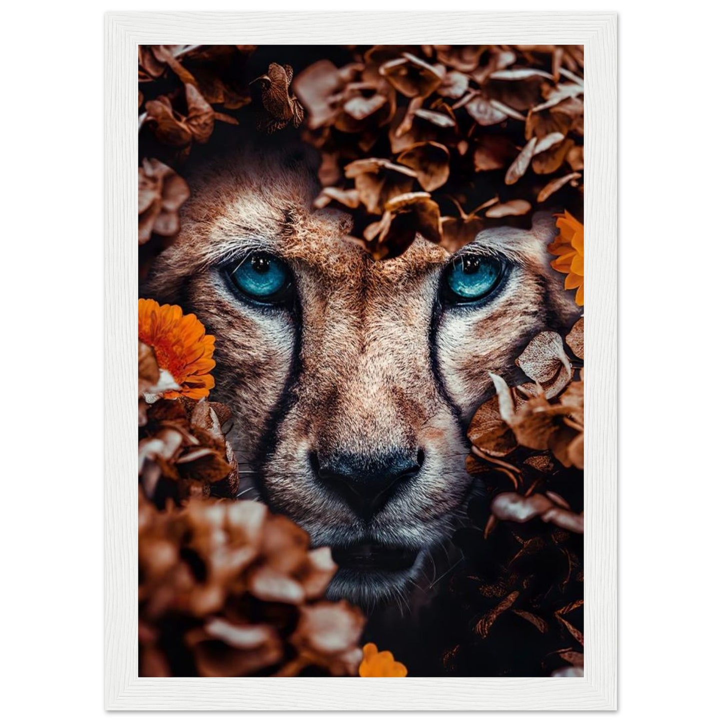 Cheetah - Leaves - Poster