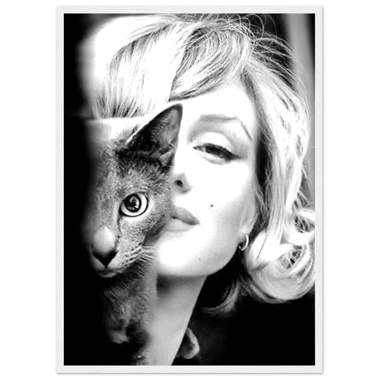 Marilyn Monroe mit ihrer Katze - Retro-Kunst - Poster