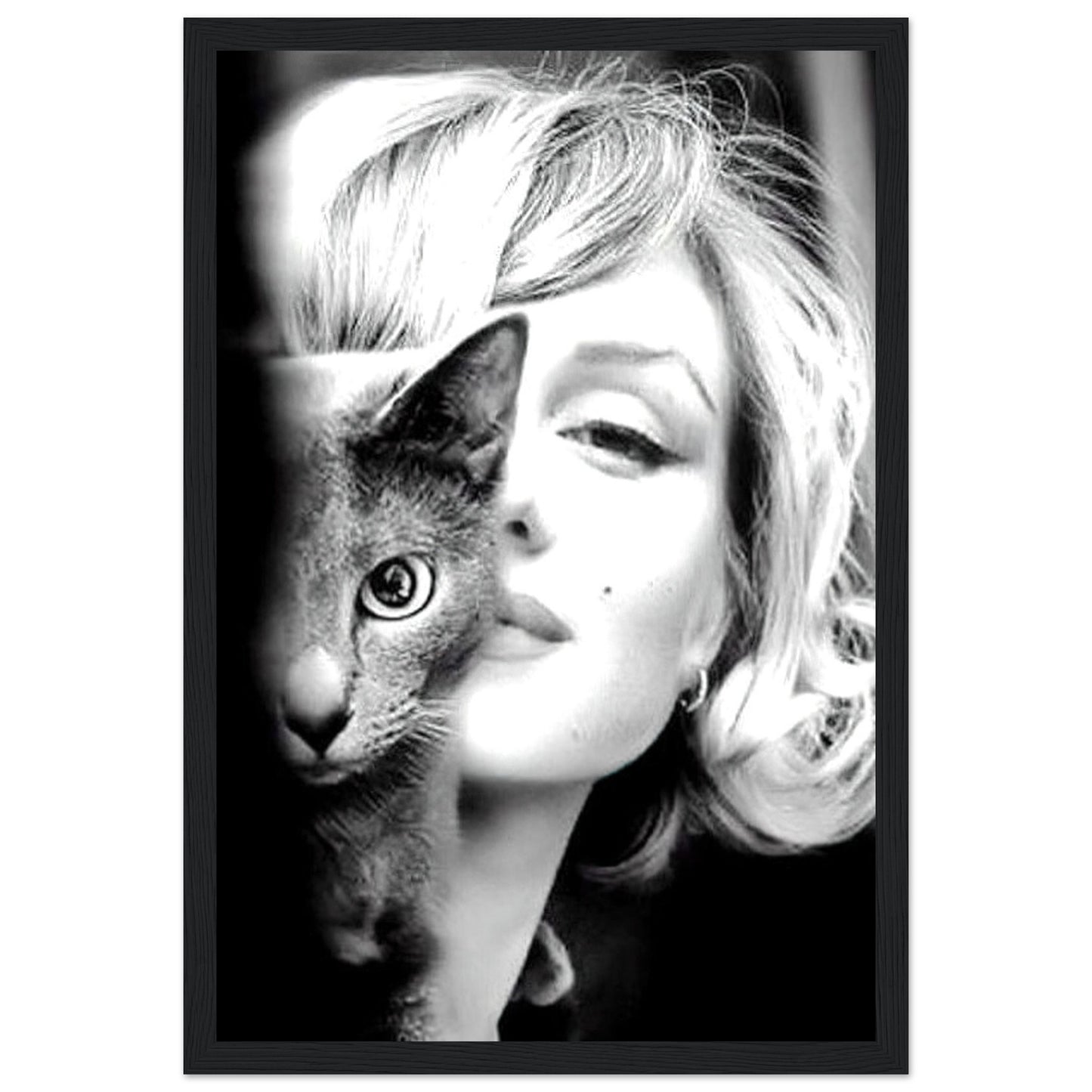 Marilyn Monroe mit ihrer Katze - Retro-Kunst - Poster