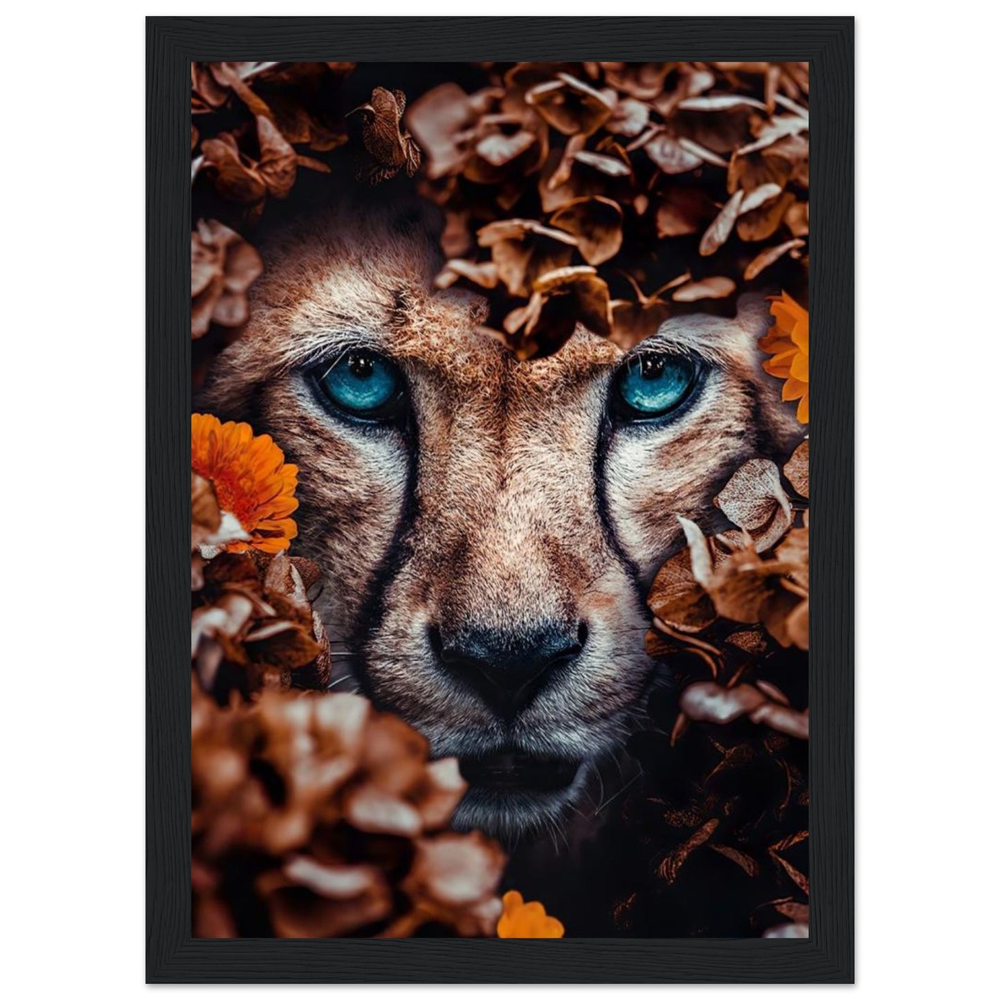 Cheetah - Leaves - Poster