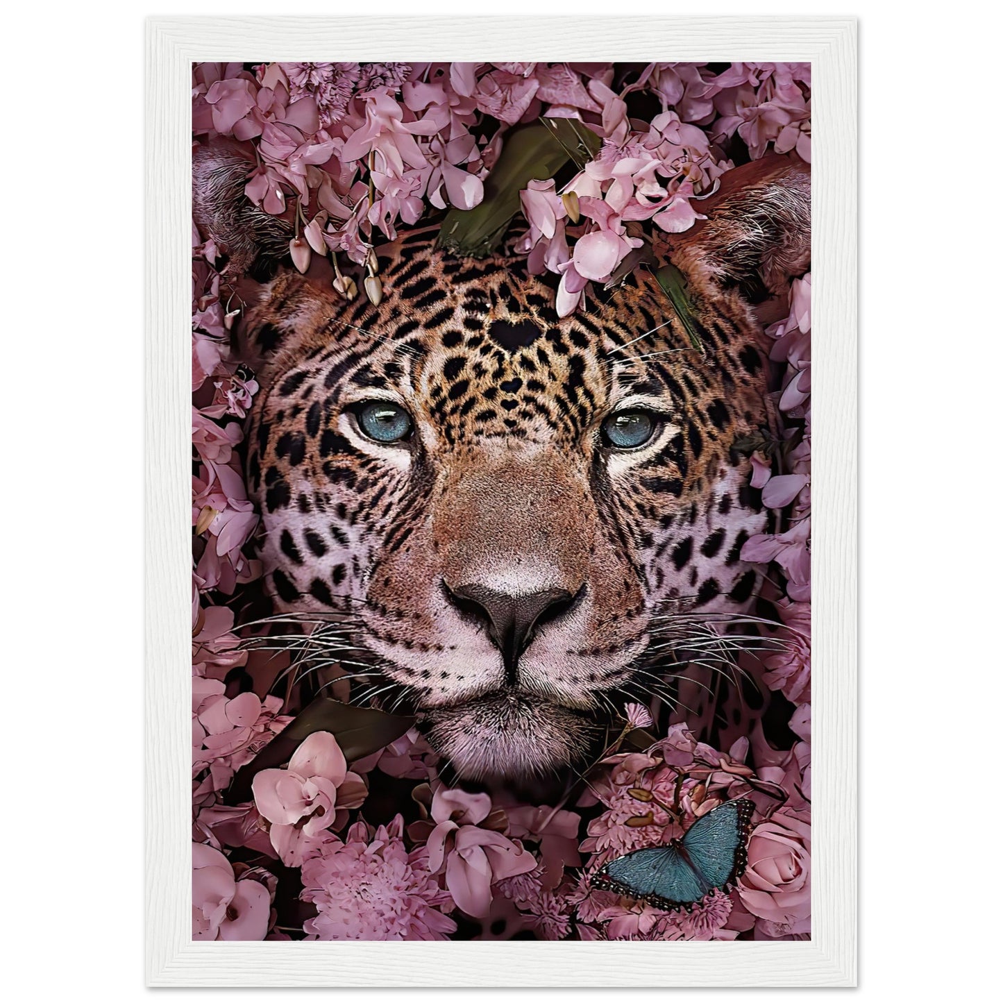 Leopard pink flowers - Animal - Poster