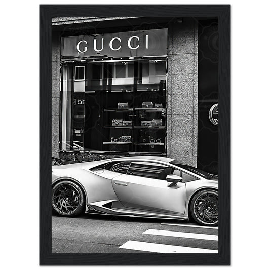 Lambo im Gucci Store – Retro-Kunst – Poster