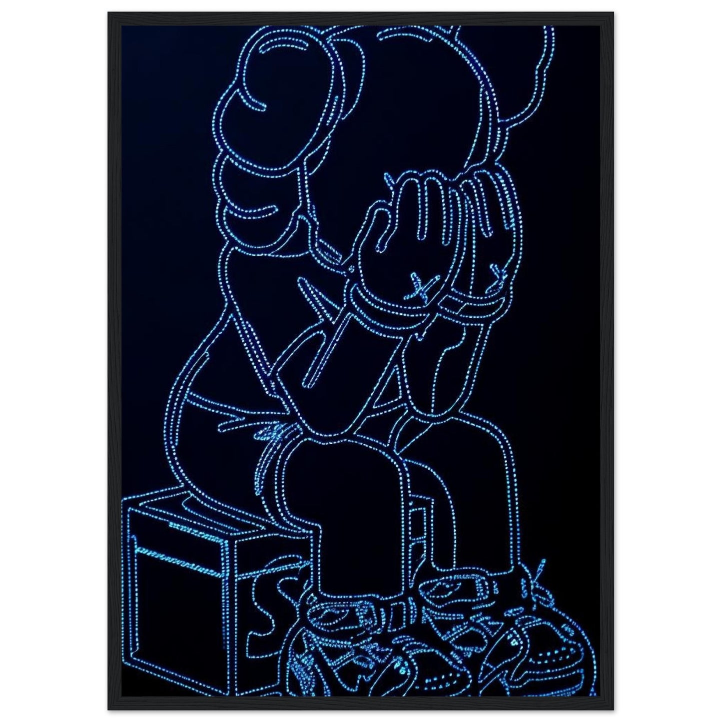 Blaues Neon - Kaws - Poster