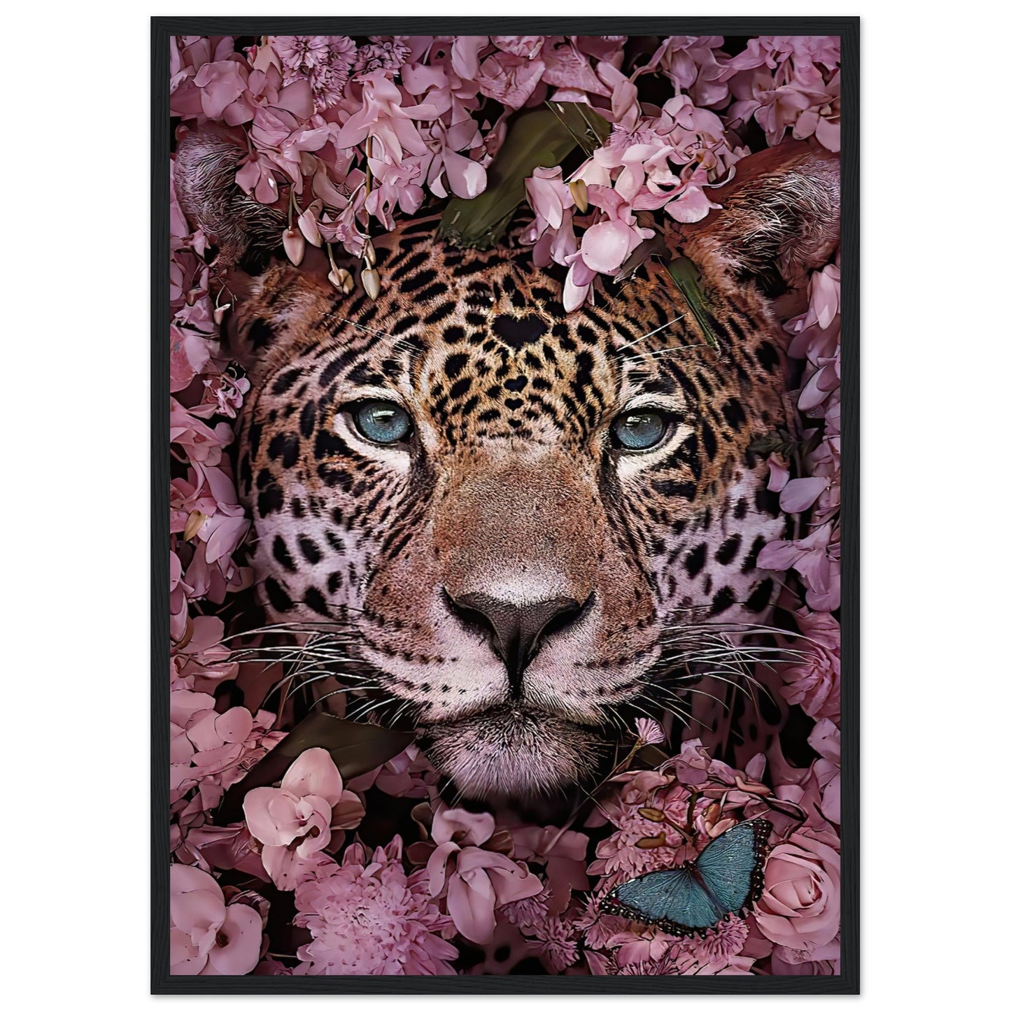 Leopard pink flowers - Animal - Poster