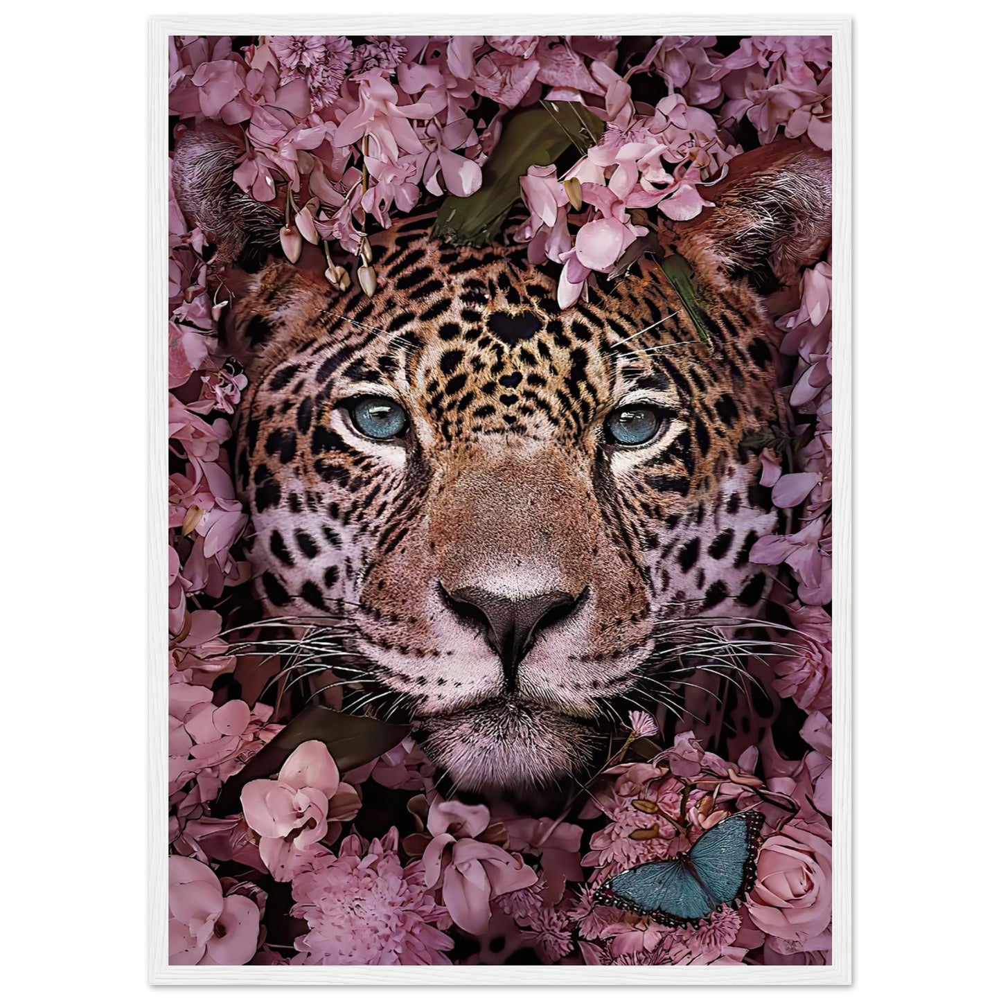 Leopard pink flowers - Animal - Poster