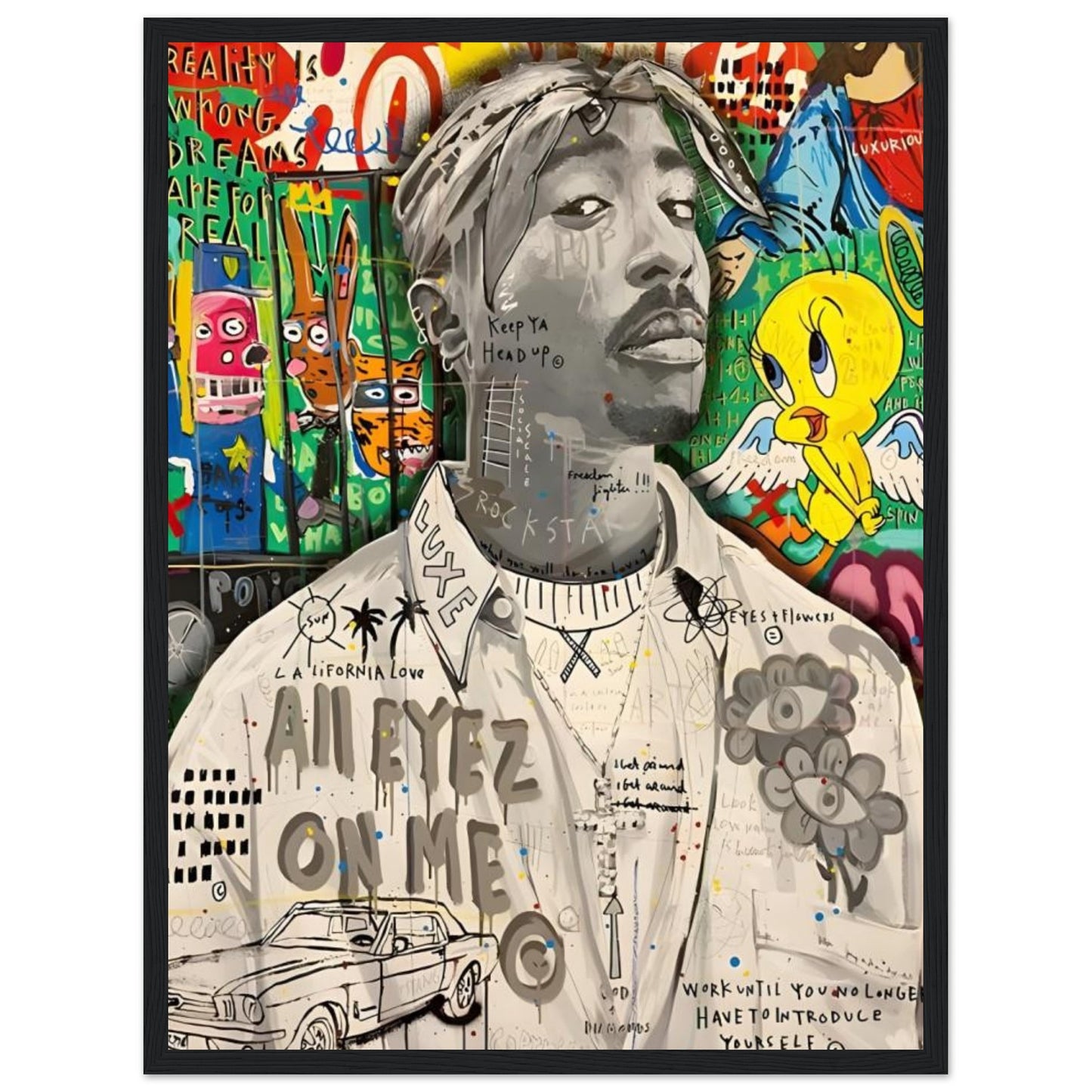 Tupac - All Eyes On Me - Graffiti Art - Poster