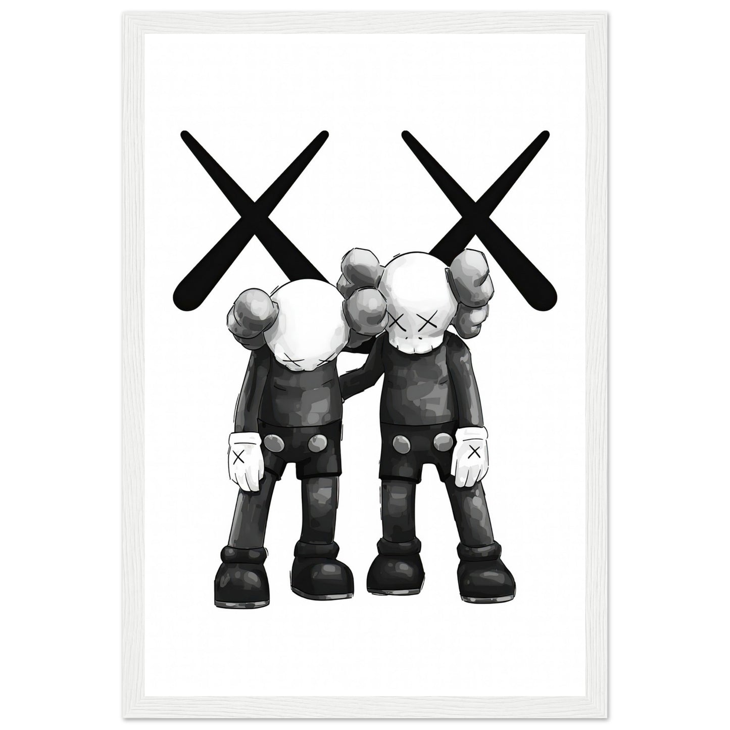 Schwarz&amp;Weiß - Kaws - Poster