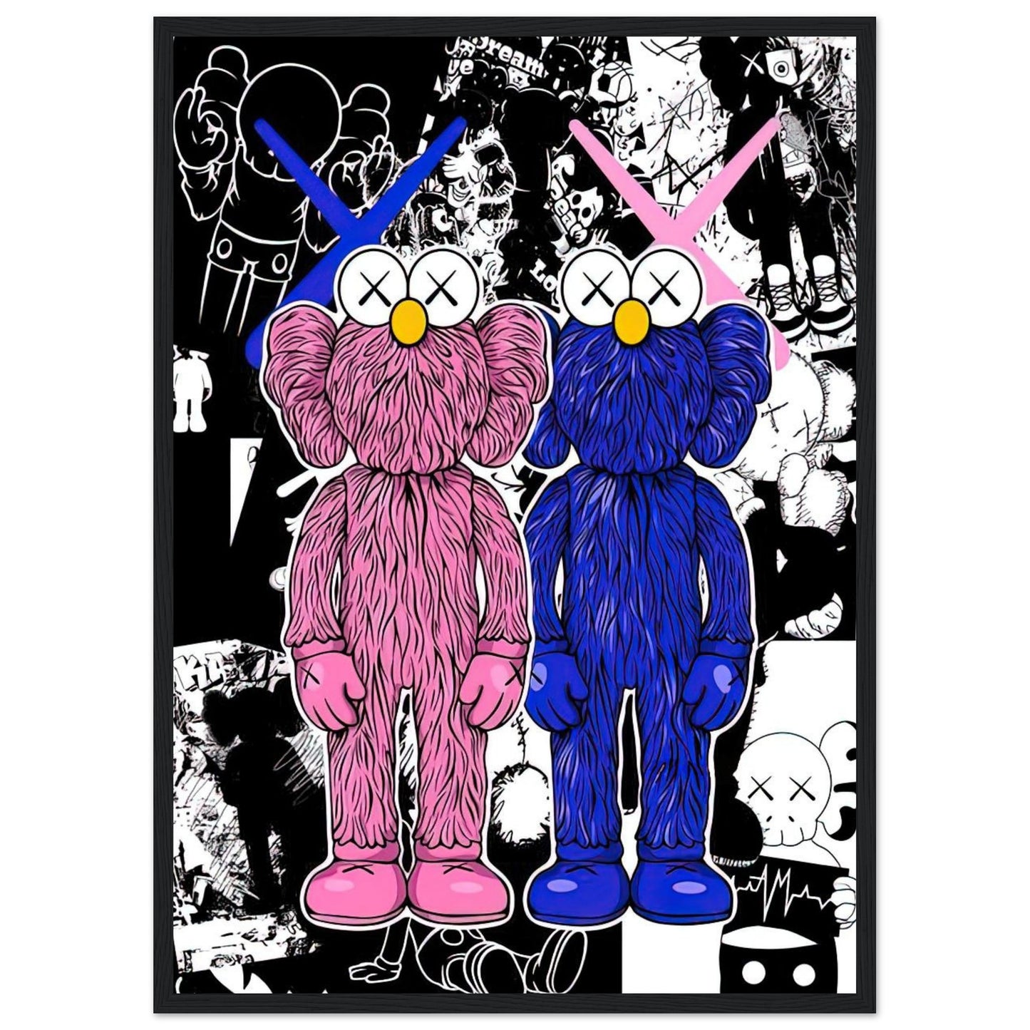 Blue&Pink - Kaws - Poster