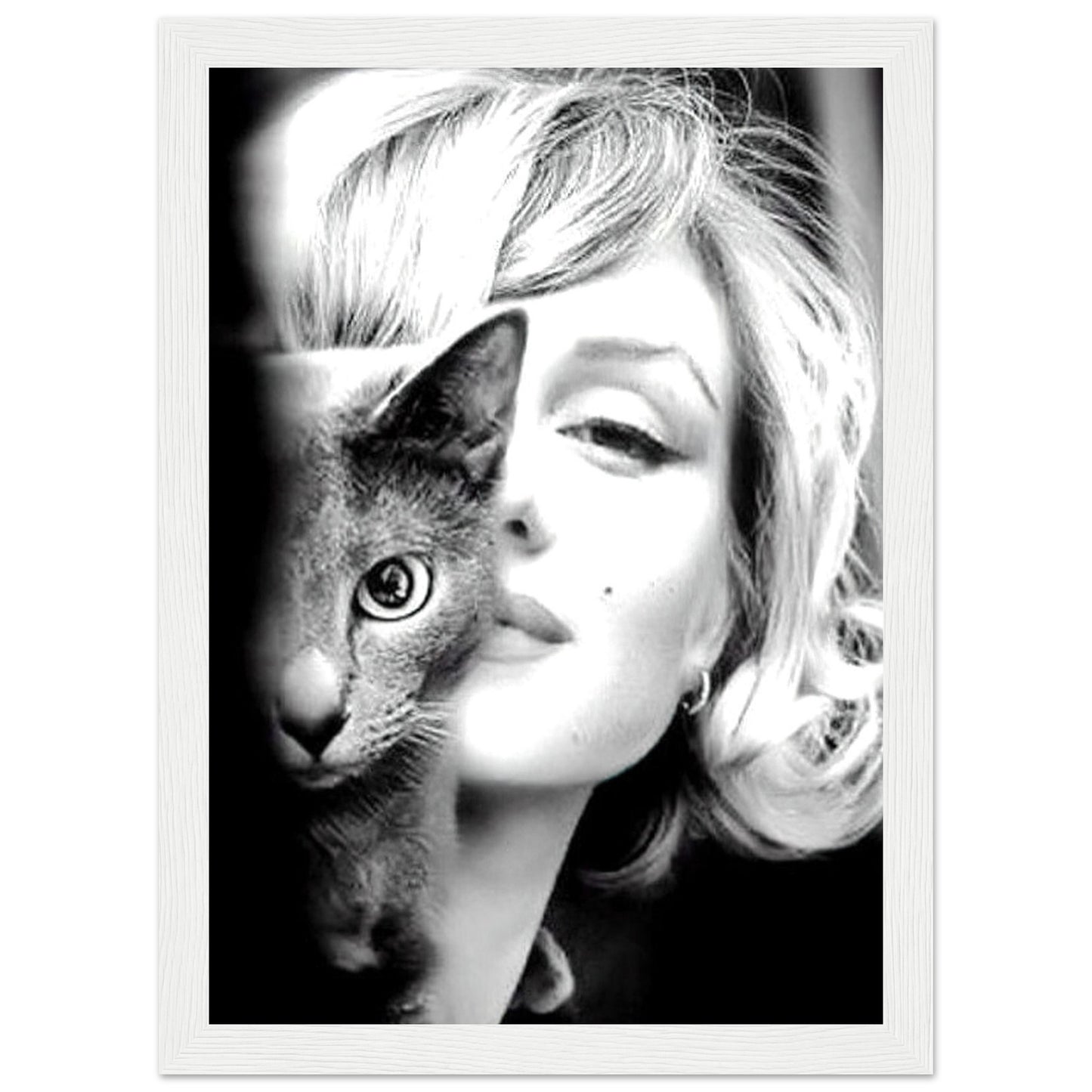 Marilyn Monroe mit ihrer Katze - Retro-Kunst - Poster