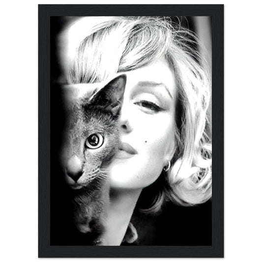 Marilyn Monroe mit ihrer Katze - Retro-Kunst - Poster